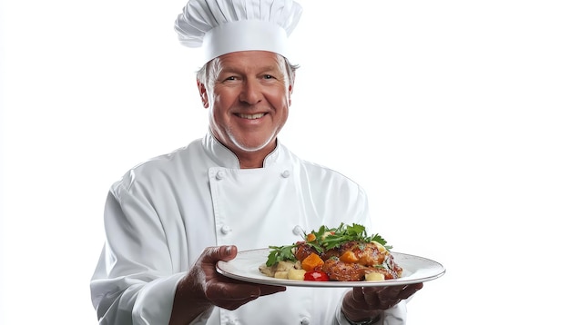 Kucharz prezentuje talerz
